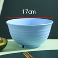 thumbnail image 1 of Nvzi Cuenco de plástico azul con forma de paja de trigo - 5 piezas, 17 cm - resistente, ligero, apilable, de alta calidad. Ideal para ensaladas, fideos o sopas, perfecto para picnics y acampadas., 1 of 5