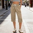 thumbnail image 2 of SwiftWear Women's Capri Pants Wide Leg Sweatpants High Waisted Drawstring Elastic Waistband Loose Casual Sport Pants with Pockets Summer Workout, 2 of 7