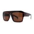 thumbnail image 2 of Mens Flat Top Rectangle Keyhole Thick Plastic Mobster Sunglasses Tortoise - Brown, 2 of 4