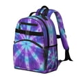 thumbnail image 2 of Purple Blue Tie Dye Spiral Pattern Backpack for School,Cute School Bag,Schoolbag with Adjustable Shoulder Straps & Padded Back,15.25"x11.5"x5.25", 2 of 5