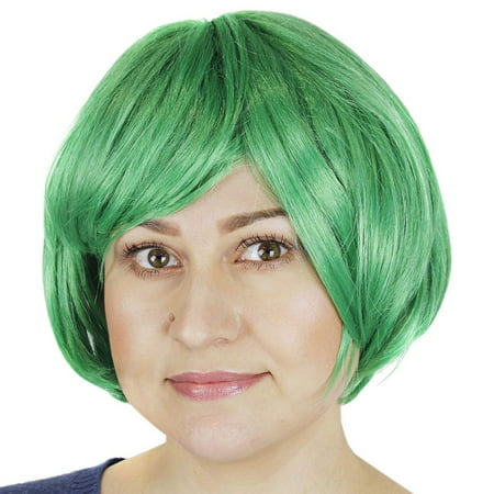 St. Patrick's Day Green Wig – Short Bob Hair Costume with Mesh Head Cap for