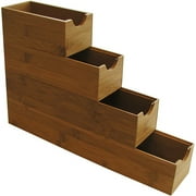 Narrow Bamboo Bins, Set of 4