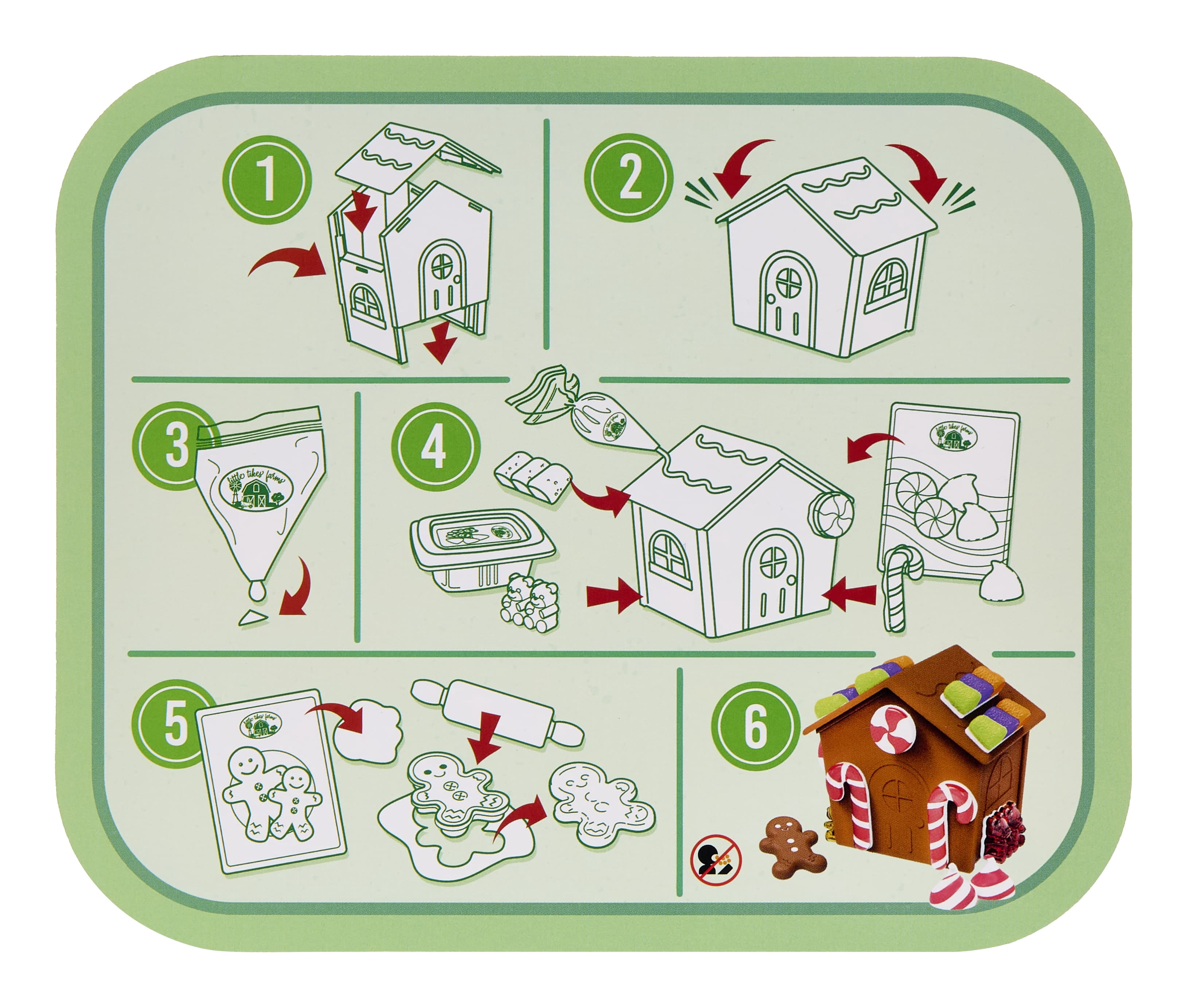 Little Tikes Creative Chefs Gingerbread House Kit, with Make-It Mix Play Sand, Ages 3+