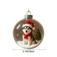 thumbnail image 3 of 3.15in Christmas Crystal Ball Ornament, Transparent Plastic Small Animal Pendant with Santa Hat, Sparkle Mini Winter Scene Decor for Christmas Tree, Holiday Gift for Family Friends Home Decoration, 3 of 6
