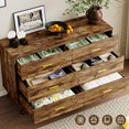 thumbnail image 4 of 6 Drawer Modern Chest of Drawers,Wood  Dresser Closet Storage Organizer, TV Stand for Living Room, 4 of 7
