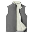 thumbnail image 2 of Wyobmus Mens Fleece Lightweight Vest with Pockets Sherpa Lined Zip Up Outwear Vests Winter Stand Collar Sleeveless Warm Jacket B-Gray, 2 of 9