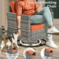thumbnail image 6 of Ovios 10 Pieces Patio Fire Pit Set Outdoor Wicker Sectional Sofa Conversation Set with Swivel Rocking Chair,Orange Red, 6 of 7