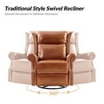 thumbnail image 2 of Power Genuine Leather Recliner Chair with Nailhead Trim Swivel Rocking Power Lounge Apartment Saddle, 2 of 8