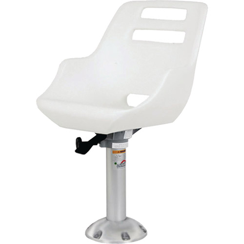 Springfield Admiral Fixed Height Chair Package White Includes Seat With Low Profile Armrest No Cushions Pedestal With Floor Base Mounting Plate