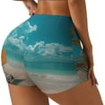 thumbnail image 1 of Balery Shopping Cart On Tropical Beach Pantalones cortos de entrenamiento estampados para mujer, sin costuras, ajustados, para gimnasio, yoga, correr, deportes, ejercicio activo, fitness.-X-Large, 1 of 8