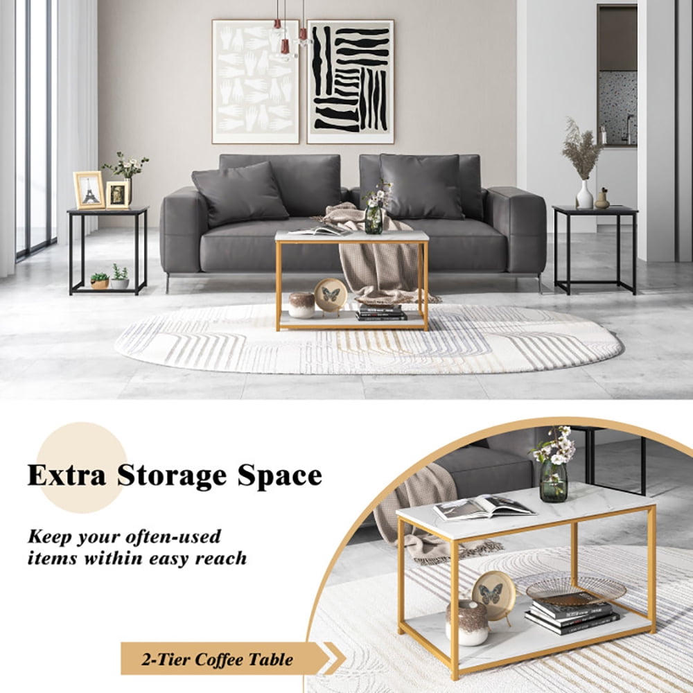 Finihen Coffee Table, Nesting Coffee Table Set of 3, Large Rectangular Coffee Table and 2 Side Tables, for Living Room, Reception Room, Black Finihen Coffee Table, Nesting Coffee Table Set of 3, Large Rectangular Coffee Table and 2 Side Tables, for Living Room, Reception Room, Black