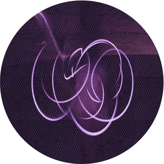 Ahgly Company Indoor Round Patterned Rebecca Purple Area Rugs, 5' Round