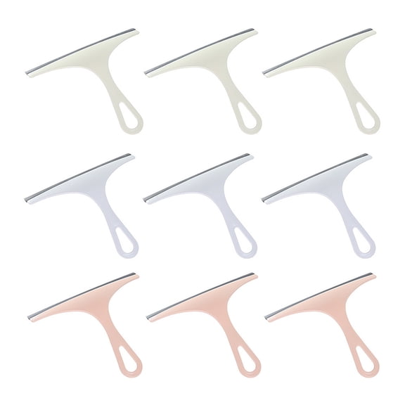 LABRIMP 9Pcs Silicone Window Squeegees for Free Cleaning with Ergonomic Handle Assorted Color 20.5x19.5in