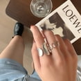 thumbnail image 4 of Women's 925 Sterling Silver Ring, Simple Geometric Hollow Design, Wide Band, Polished Finish, Fashion Index Finger Ring, 4 of 5