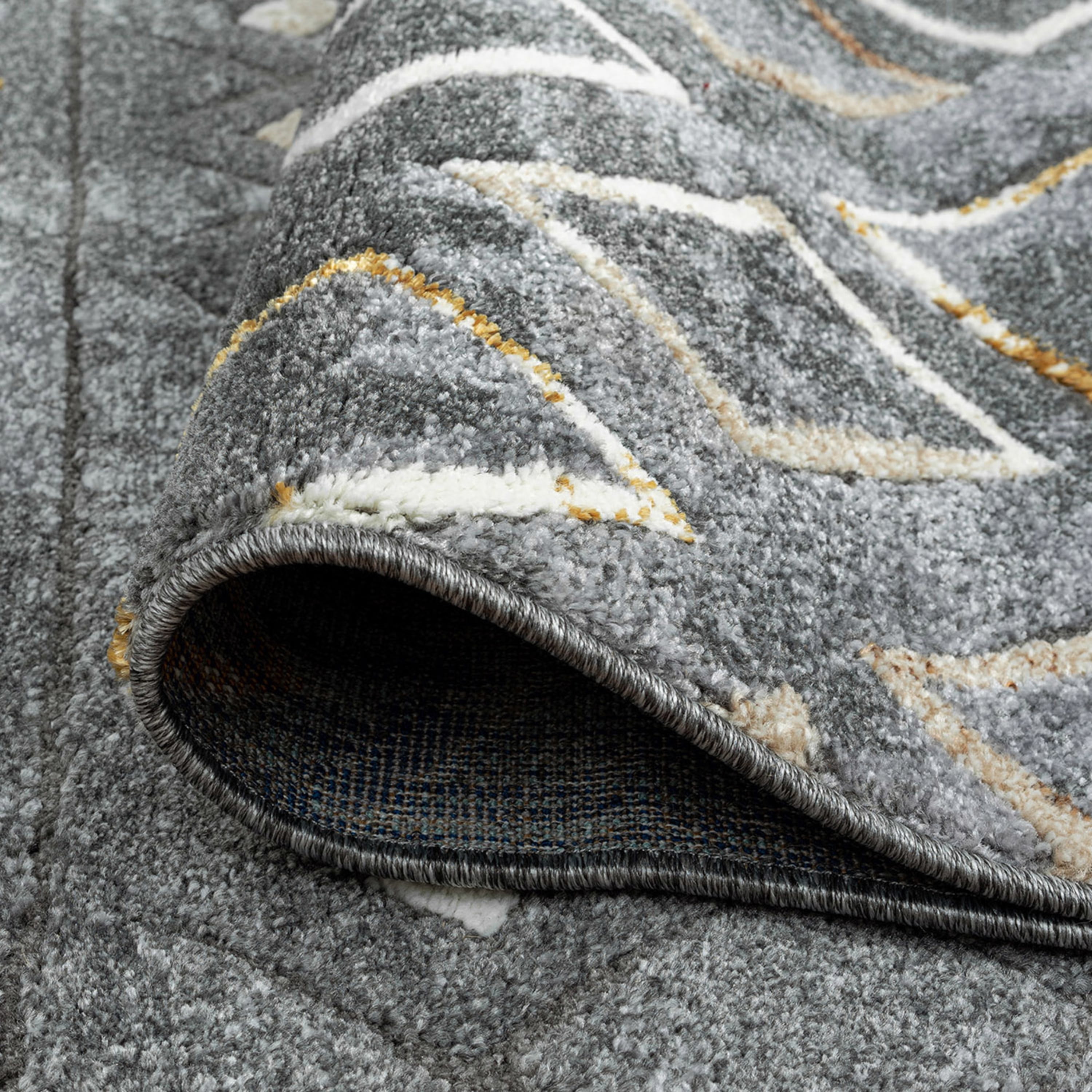 Contemporary 8x10 Area Rug (7'11'' x 10'3'') Tribal Dark Gray, Beige Living Room Easy to Clean
