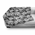 thumbnail image 3 of Botany Soft Flannel Fleece Throw Blanket, Uncolored Wild Flower Blooming Petals with Snakes Spring Image, Cozy Plush for Indoor and Outdoor Use, 60" x 80", Charcoal Grey and White, by Ambesonne, 3 of 6