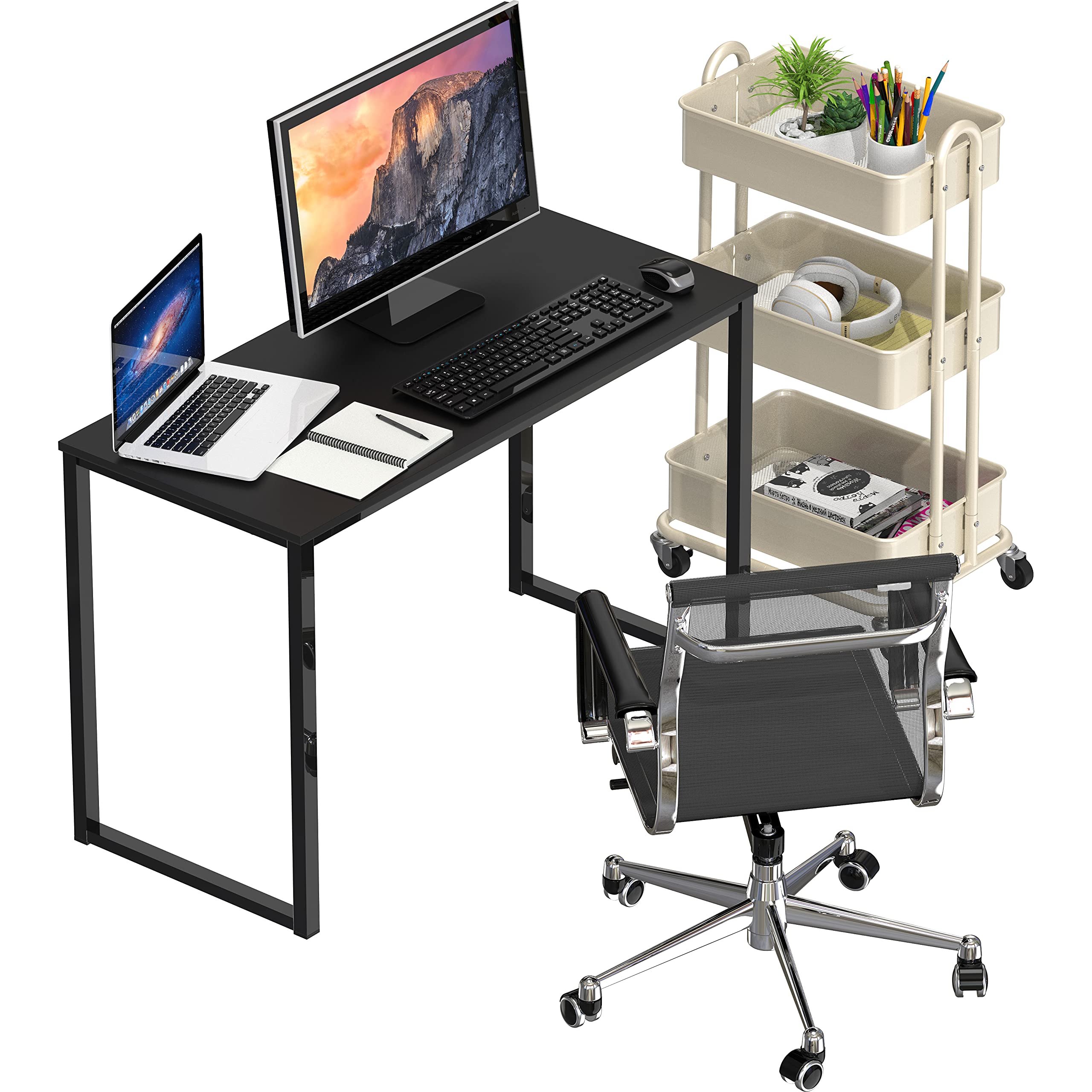 SHW Mission 32 inches office desk, Black - image 2 of 5