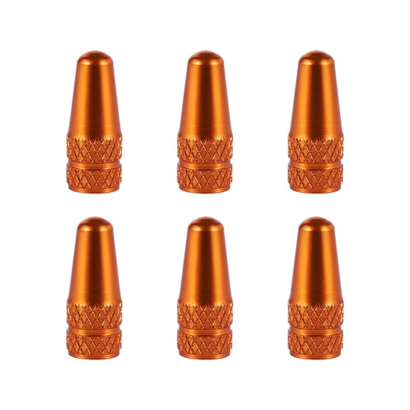 Eease Bikes Orange Tire Caps - 6 Pcs Aluminum Alloy Valve Cap for Mountain Bike