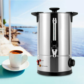 ZhdnBhnos 30-Cup Commercial Coffee Urn Percolator Tea Maker Machine  Electric Coffee Maker Stainless Steel Hot Water Dispenser Boiler 1000W  5.2L/175Oz