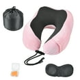 thumbnail image 1 of Coolmade Travel Pillow Memory Foam Neck Pillow, Skin-Friendly and Breathable Pillowcase with 3D Eye Mask, Earplugs and Portable Storage Bag (Pink), 1 of 7
