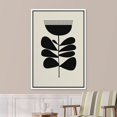 thumbnail image 3 of PixonSign Framed Canvas Print Wall Art Duotone Geometric Retro Vintage Dark Flower Abstract Shapes Illustrations Modern Art Boho Decorative Chic for Living Room, Bedroom, Office - 16"x24" WHITE, 3 of 5