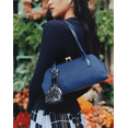 thumbnail image 5 of Free Assembly Women's Faux Suede Shoulder Bag with Mini Bag Charm, Navy Water, 5 of 6
