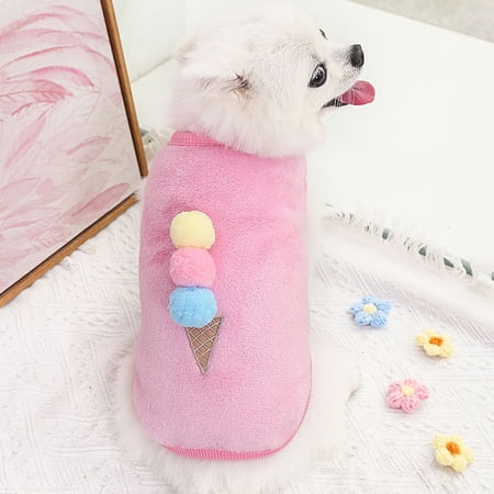 Niceauty 1Pack Dog Outfit Pink Fleece Warm Clothes for Dogs
