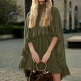 thumbnail image 2 of CIENVNSTG Wedding Guest Dresses For Women Turtleneck Camisole 2 Piece Chiffon Ruffle Mini Dress Set Flowy Layered Outfit Elegant Suit Green L, 2 of 5