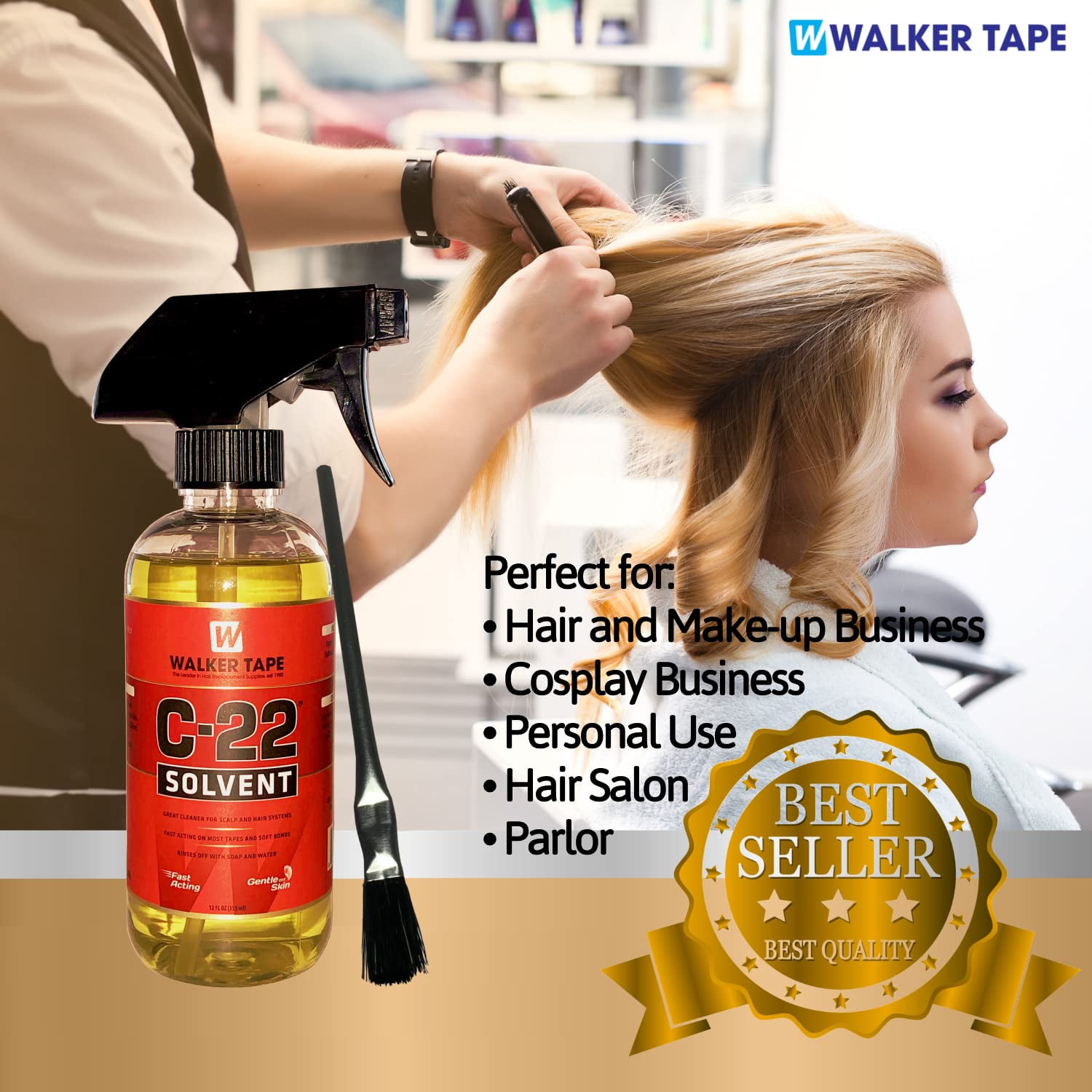 Buy C22 Solvent Wig Glue Remover 12oz w/ Brush Applicator Bundle Pack