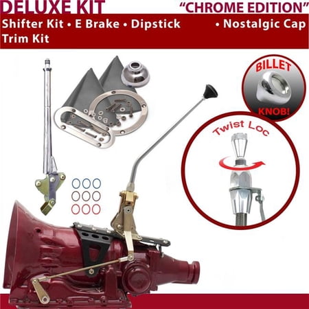 American Shifter FMX Shifter Kit Chrome 12 in. E Brake Trim Kit Dipstick for F08CF
