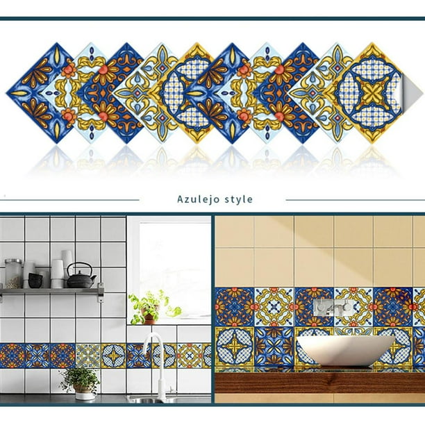 Azulejos De Cocina 3D Pegatinas De Azulejos Duros De Cristal Engrosado A Prueba De Agua Pegatinas De Gabinete Autoadhesivas A Prueba De Aceite Para Refrigerador Cocina Baño Monstrate HA040376-02