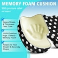 thumbnail image 5 of Premium Polka Pattern Memory Foam Seat Cushion Ergonomic Chair Pad for Office Chair, Car, Airplane & Bleachers Sciatica, Tailbone Hip & Back Pain Relief - Chair Cushion for Long Office Workers., 5 of 5