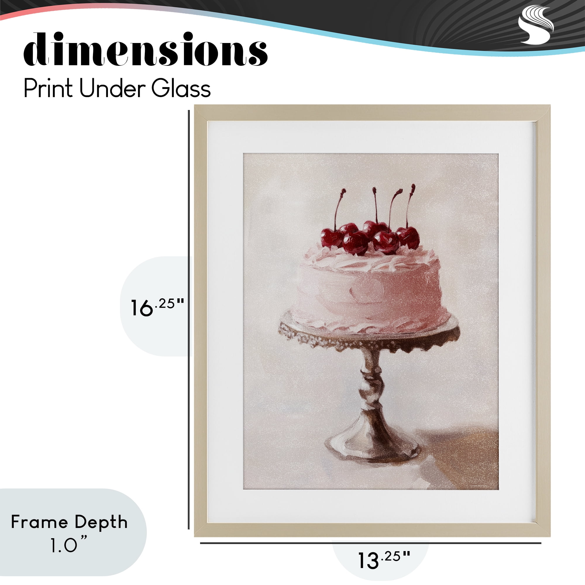 Stupell Industries Cherry Cake Delight Birch Framed Print Under Glass, design by Svetlana Aleynikova