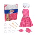 thumbnail image 1 of Kids Cooking Baking Set Chef Role Play Costume Pink Apron Dress Up Pretend Gift For Girls Learning Toys For 3-6 Years, 1 of 14