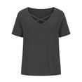 thumbnail image 6 of Diufon Womens Tops Summer Short Sleeve V Neck Crisscross T-Shirt Casaul Loose Tunic Fashion Clothes, 6 of 6
