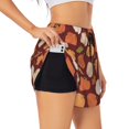 thumbnail image 1 of Balery Happy Thanksgiving Day Pantalones cortos deportivos para mujer con forro y dos bolsillos, elásticos, para entrenamiento, gimnasio, yoga-Small, 1 of 7