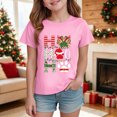 thumbnail image 2 of sdbrld Kids Merry Christmas T-Shirt Girls Cute Short Sleeve Tee for Fall Holiday Party and Xmas Gifts Pink Sizes 7-8 Years, 2 of 4