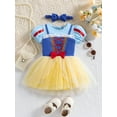 thumbnail image 4 of QEFJNO 6-24M Baby Girl Princess Dress Up Clothes Romper Dress + Headband Set Halloween Christmas Birthday Party Tulle Dresses, 4 of 9