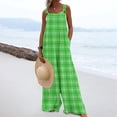 thumbnail image 6 of Fashion Plus Size Jumpsuits for Women with Sleeves Summer Printed Jumpsuit Casual Button Pocket Sleeveless Wide Leg Trousers, 6 of 8