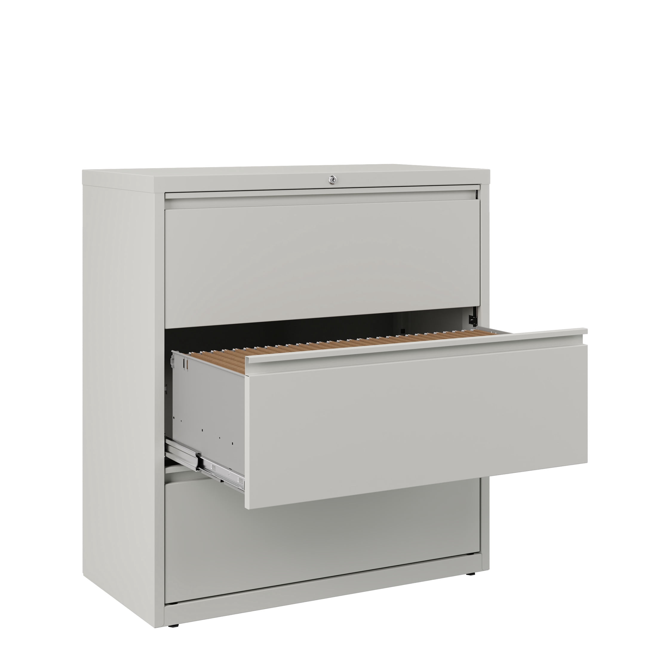 Hirsh 36 Inch Wide 3 Drawer Metal Lateral File Cabinet for Home and Office, Holds Letter, Legal and A4 Hanging Folders, Gray
