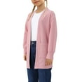 thumbnail image 2 of Yesfashion Girls Cardigan Knit Open Front Long Sleeve Sweaters Casual Outwear with Pockets for 5-14 T Kids, 2 of 5