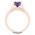thumbnail image 4 of Clara Pucci 14K Rose Gold Princess Cut 1.5Ct Simulated Alexandrite Engagement Ring + Matching Band - Luxury Box Included, 4 of 7