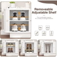 thumbnail image 3 of 31.5" W Small Shoe Storage Bench, Shoe Bench Entryway with Sliding Doors and Adjustable Shelvs, Wooden Low Cabinet for Hallway, Living Room, Bedroom, Apartment, Dorm, Mudroom, Garage, White, 2PCS, 3 of 18