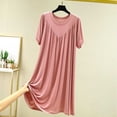 thumbnail image 2 of Nightgown For Women Short Sleeve Ruched Maxi Sleep Dress for Home Lounge Weekend Morning Evening Routine Relaxed Daily Wear Casual Comfort Style Summer, 2 of 7
