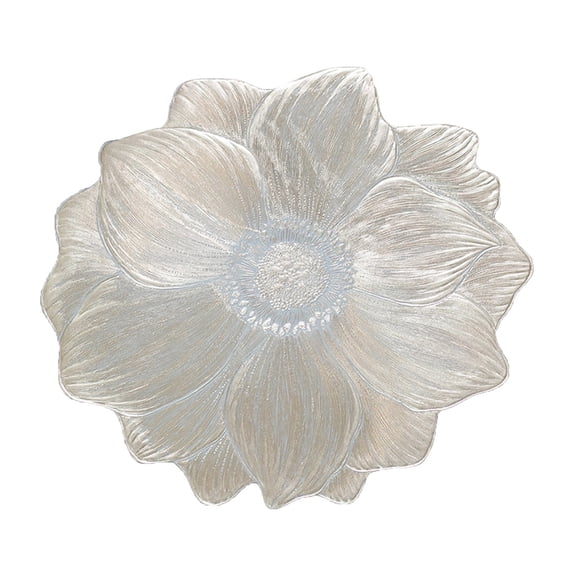 Metallic Round Placemats 14.96", Pressed Lotus Flower Design, Washable & Non- - Great for Dinner, Holiday, Wedding Decor & Party Table Settings,Gold - 38cm