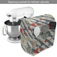 thumbnail image 2 of Nautical Stand Mixer Cover, Sea Graphic with Grunge Distressed Diagonal Forms and Stripes Marine Nautical, Kitchen Appliance Organizer Bag Cover with Pockets, 5 Quarts, Beige Red Blue, by Ambesonne, 2 of 4