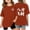 Brick Red, variant on Children Ba Fang Lai Cai Graphic T Shirt Casual Loose Fit Short Sleeve Tee With Print Comfortable Blend Top For Kids Toddler And Youth