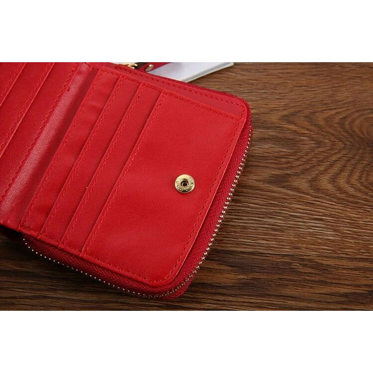 Kukuzhu Leather Women Wallet Flower Multicolor Small Zipper Coin Pocket Purse Fold Women Wallet Card Holder Plaid Pattern Designer Purse Walmart