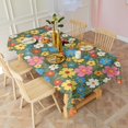 thumbnail image 3 of Pioneer Flower Floral Print Pattern Rectangle Tablecloth 60"x120", Waterproof Polyester Table Cloth, Wipeable Spillproof for Dining Camping Indoor Outdoor, 3 of 6