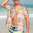 thumbnail image 5 of Picia Colorful Floral Gentle Cotton Regular Fit Short Sleeve Casual Hawaiian Shirt for Men-X-Large, 5 of 9